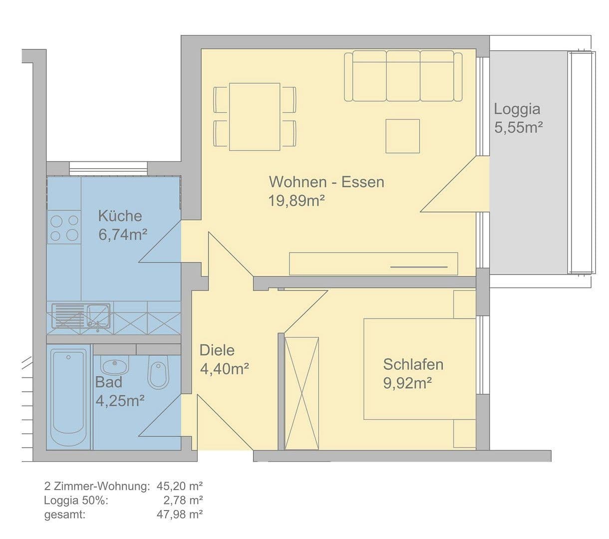 Prenájom bytu 2-izbový 48 m², Weidigweg 31, Darmstadt, Hesensko Prenájom bytu 2-izbový 48 m², Weidigweg 31, Darmstadt, Hesensko