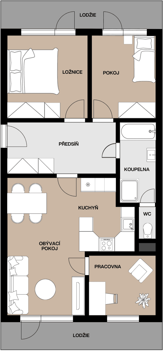 Predaj bytu 4-izbový 65 m², Vysočanská, Praha, Praha Predaj bytu 4-izbový 65 m², Vysočanská, Praha, Praha