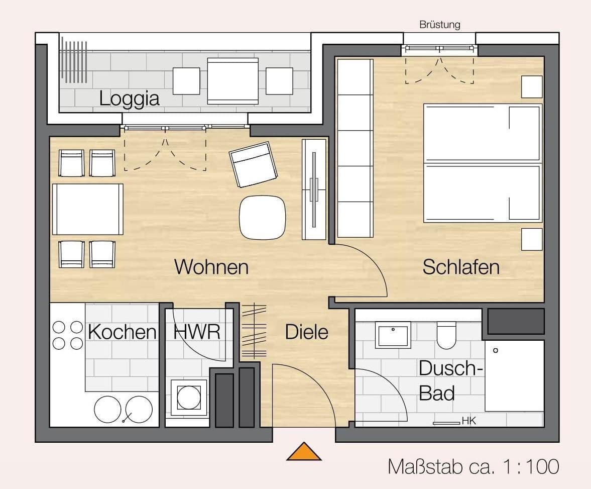 Predaj bytu 2-izbový 50 m², Frankfurt, Hesensko Predaj bytu 2-izbový 50 m², Frankfurt, Hesensko