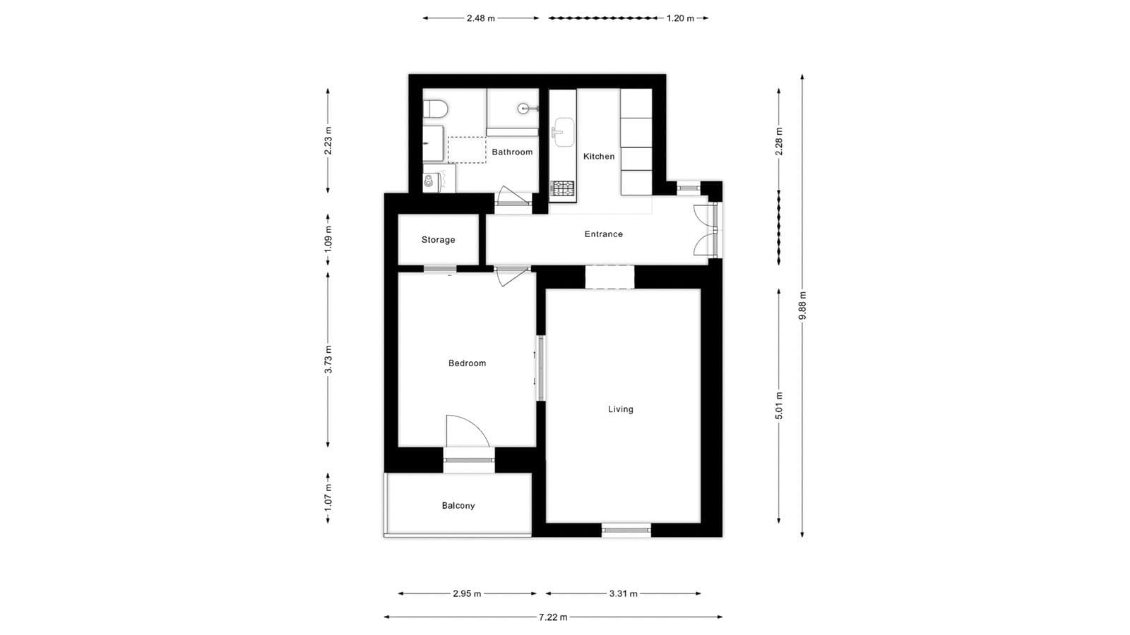 Prenájom bytu 2-izbový 49 m², Nitranská, Praha, Praha Prenájom bytu 2-izbový 49 m², Nitranská, Praha, Praha