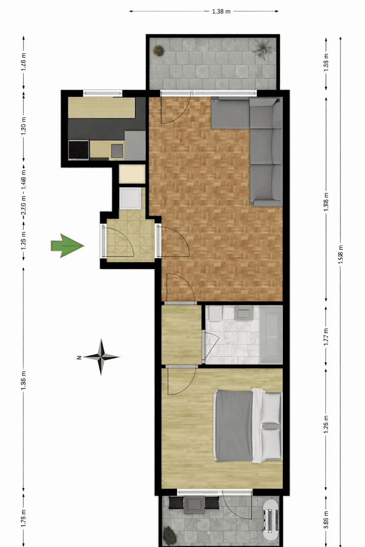 Prenájom bytu 2-izbový 57 m², München, Bavorsko Prenájom bytu 2-izbový 57 m², München, Bavorsko