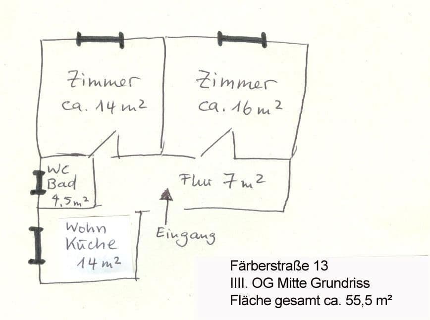 Prenájom bytu 2-izbový 56 m², Färberstraße 13, Augsburg, Bavorsko Prenájom bytu 2-izbový 56 m², Färberstraße 13, Augsburg, Bavorsko