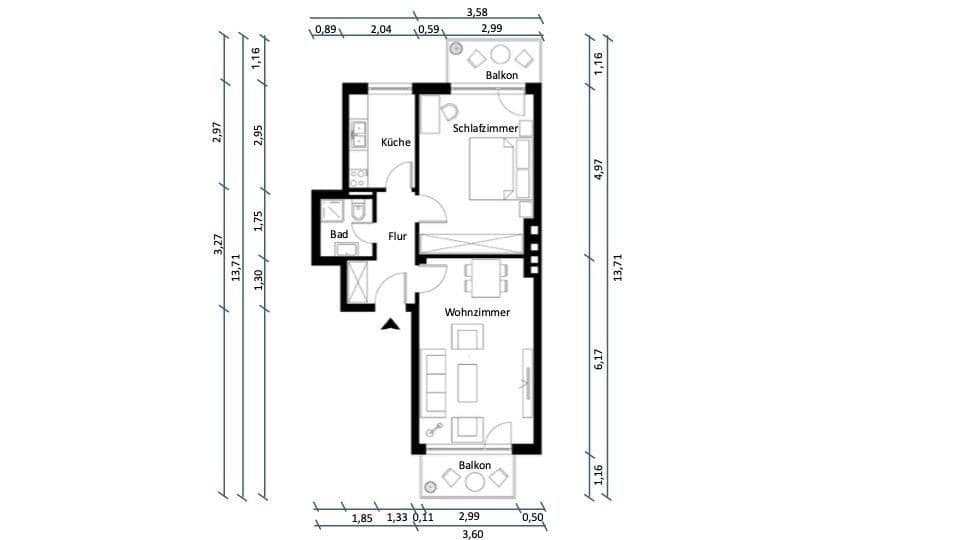 Predaj bytu 2-izbový 58 m², Hamburg, Hamburg Predaj bytu 2-izbový 58 m², Hamburg, Hamburg