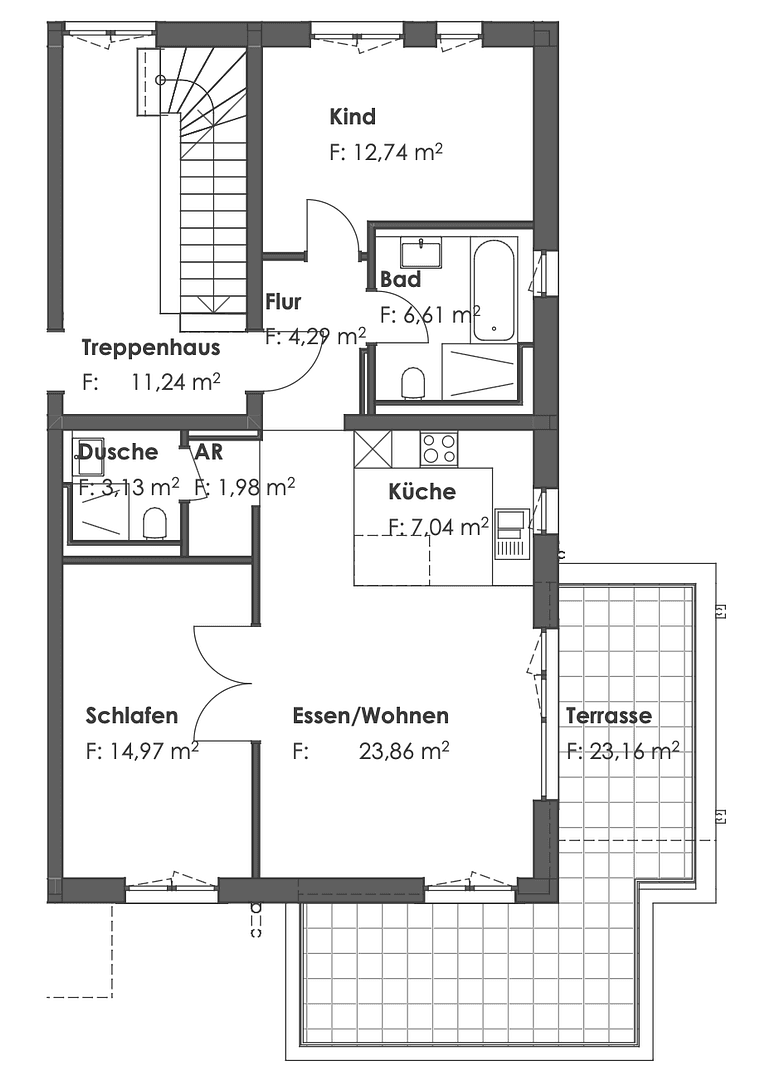 Prenájom bytu 3-izbový 87 m², Dorfstraße 11b, Germering, Bavorsko Prenájom bytu 3-izbový 87 m², Dorfstraße 11b, Germering, Bavorsko