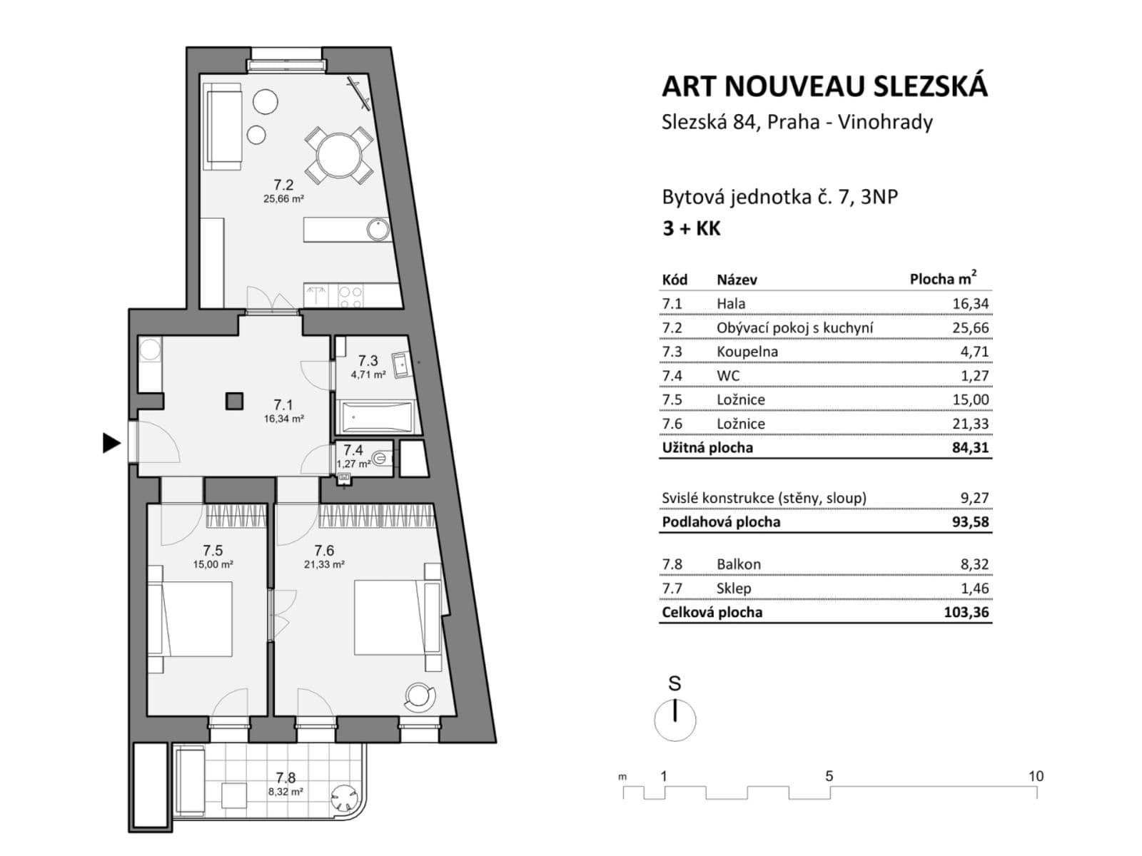 Predaj bytu 3-izbový 94 m², Slezská, Praha, Praha Predaj bytu 3-izbový 94 m², Slezská, Praha, Praha