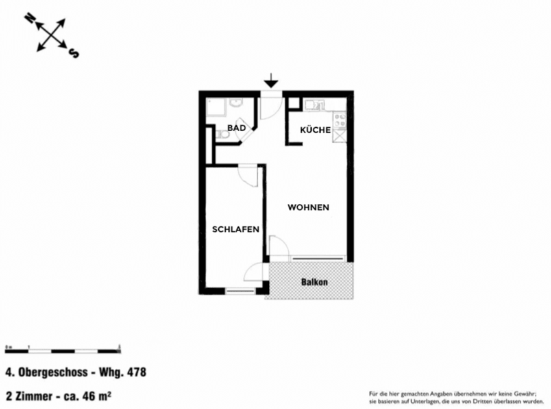 Prenájom bytu 2-izbový 46 m², Hamburg, Hamburg Prenájom bytu 2-izbový 46 m², Hamburg, Hamburg