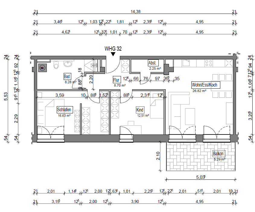 Prenájom bytu 3-izbový 82 m², Meisterstr. 21, Balingen, Bádensko-Wurttembersko Prenájom bytu 3-izbový 82 m², Meisterstr. 21, Balingen, Bádensko-Wurttembersko