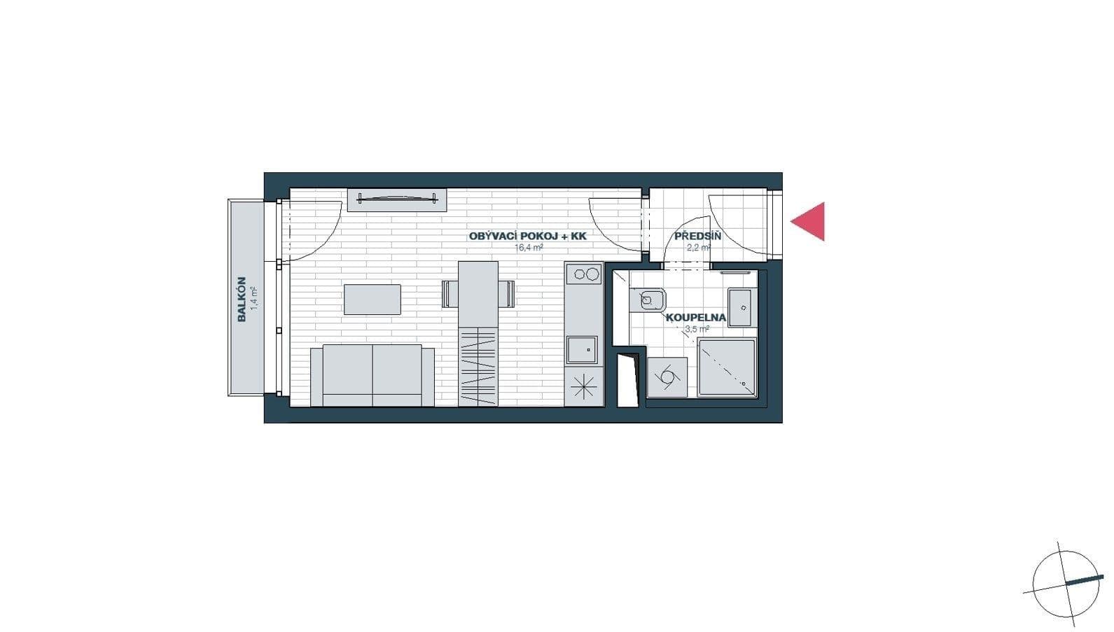 Prenájom bytu 1-izbový 24 m², Františka Kadlece, Praha, Praha Prenájom bytu 1-izbový 24 m², Františka Kadlece, Praha, Praha