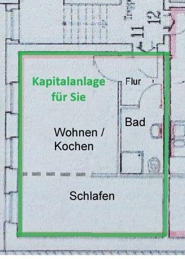 Predaj bytu 1-izbový 32 m², Blankenauer Str. 68, Chemnitz, Sasko Predaj bytu 1-izbový 32 m², Blankenauer Str. 68, Chemnitz, Sasko