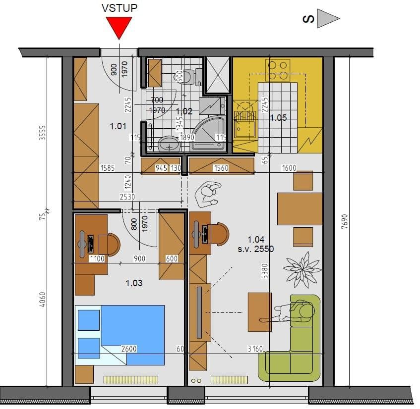 Prenájom bytu 2-izbový 43 m², Sezemínská, Praha, Praha Prenájom bytu 2-izbový 43 m², Sezemínská, Praha, Praha