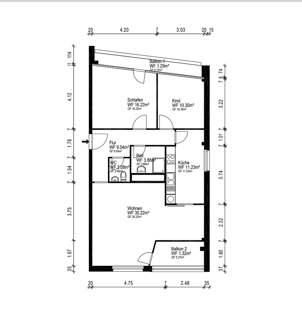 Predaj bytu 3-izbový 85 m², Bremerhaven, Brémy Predaj bytu 3-izbový 85 m², Bremerhaven, Brémy