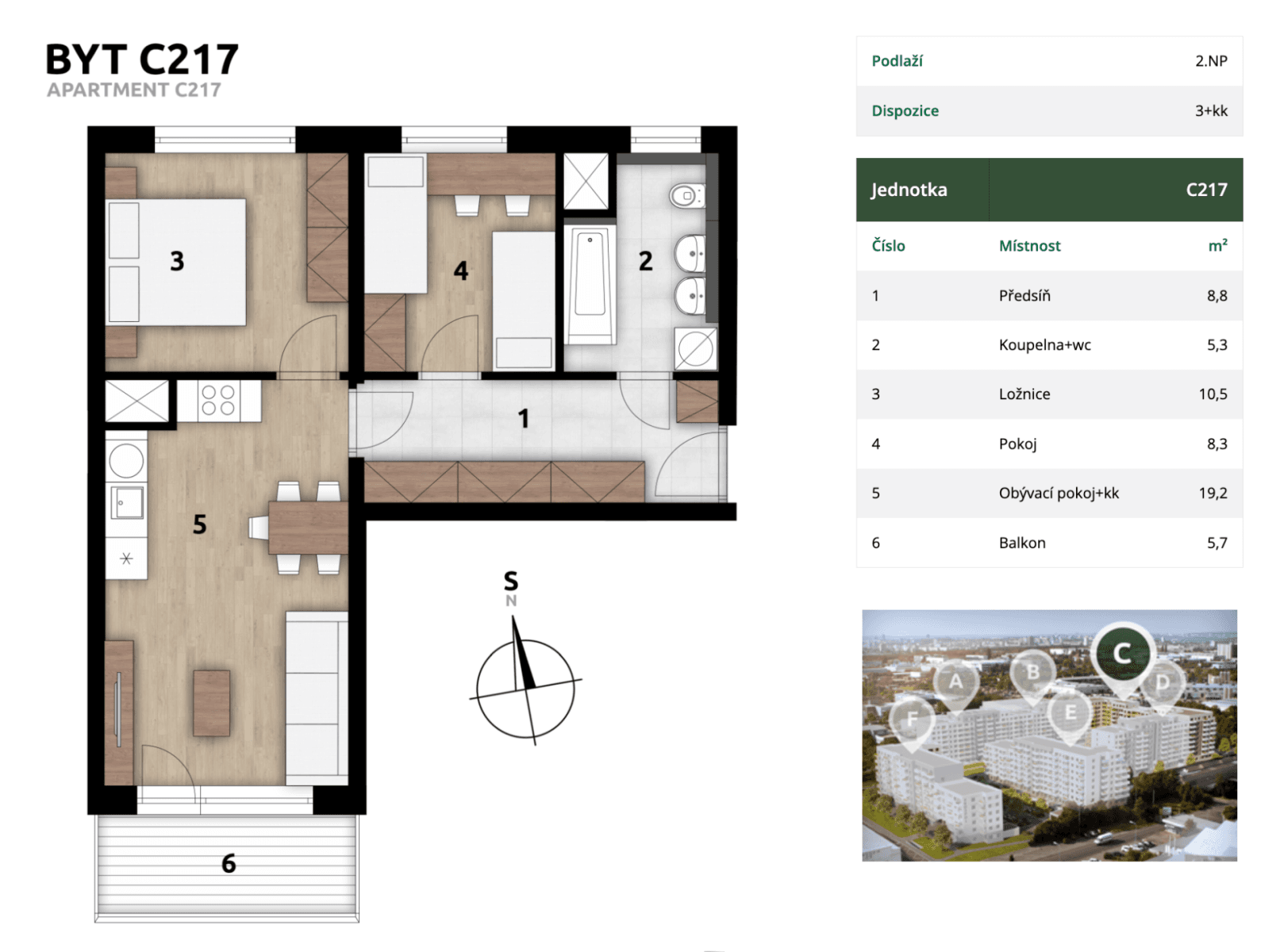 Predaj bytu 3-izbový 57 m², Arnošta Staňka, Praha, Praha Predaj bytu 3-izbový 57 m², Arnošta Staňka, Praha, Praha