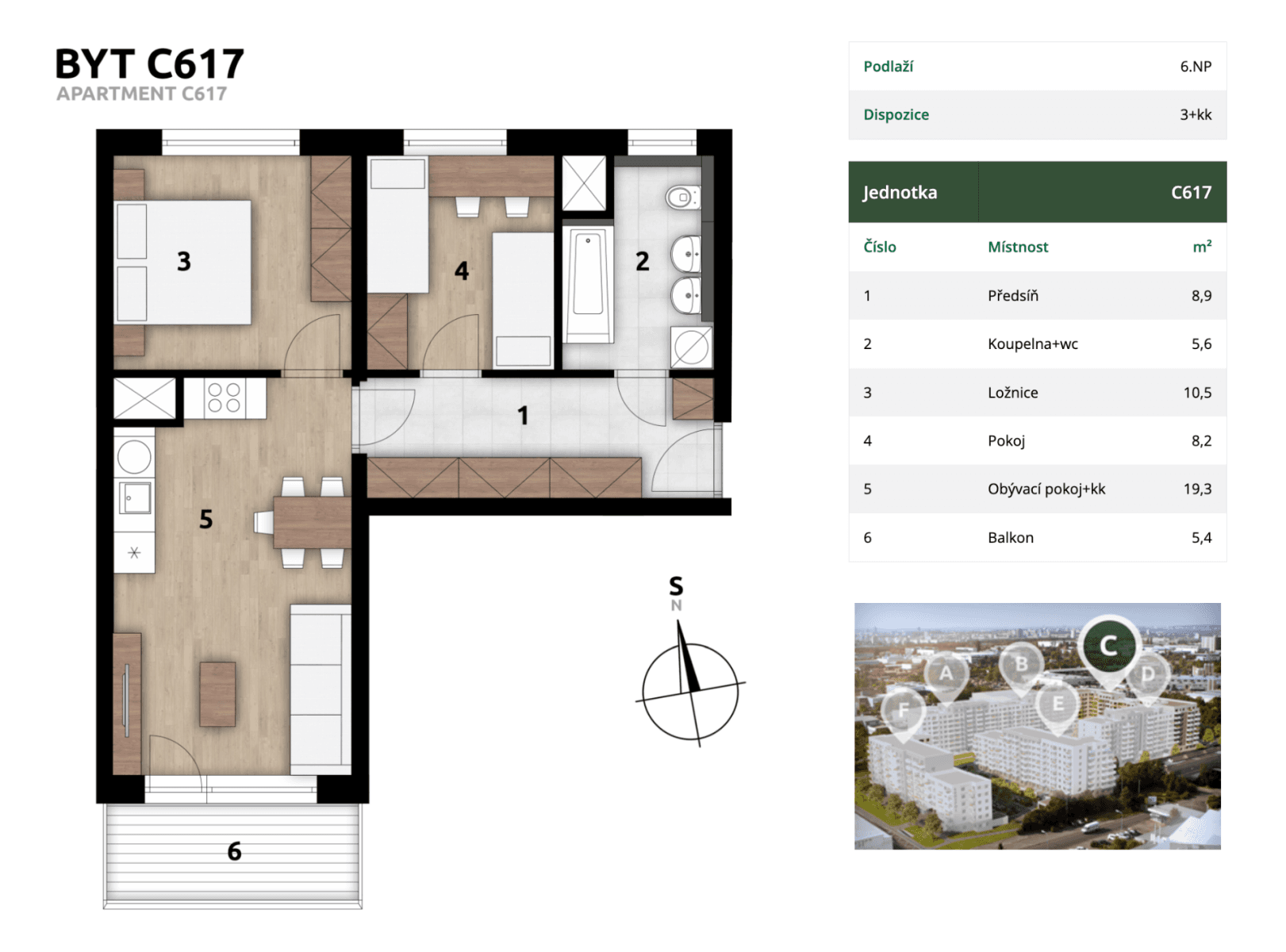 Predaj bytu 3-izbový 56 m², Arnošta Staňka, Praha, Praha Predaj bytu 3-izbový 56 m², Arnošta Staňka, Praha, Praha