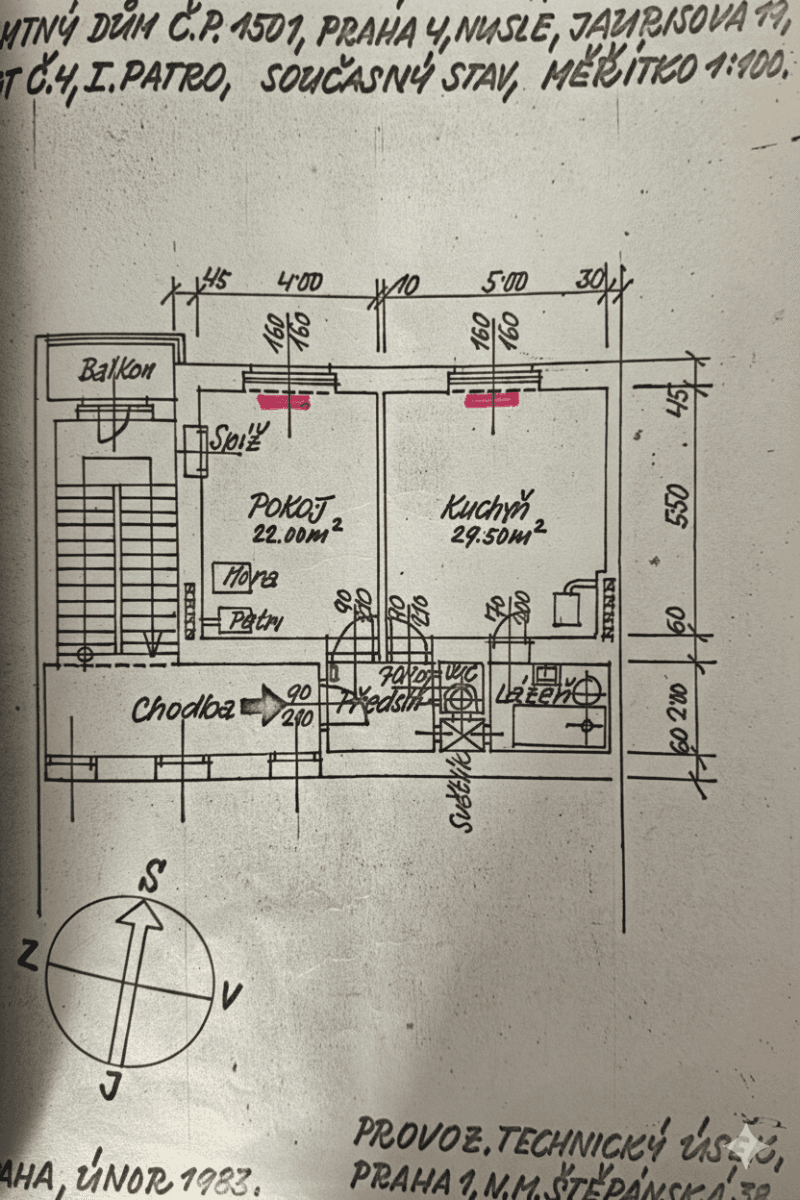 Prenájom bytu 2-izbový 49 m², Jaurisova, Praha, Praha Prenájom bytu 2-izbový 49 m², Jaurisova, Praha, Praha