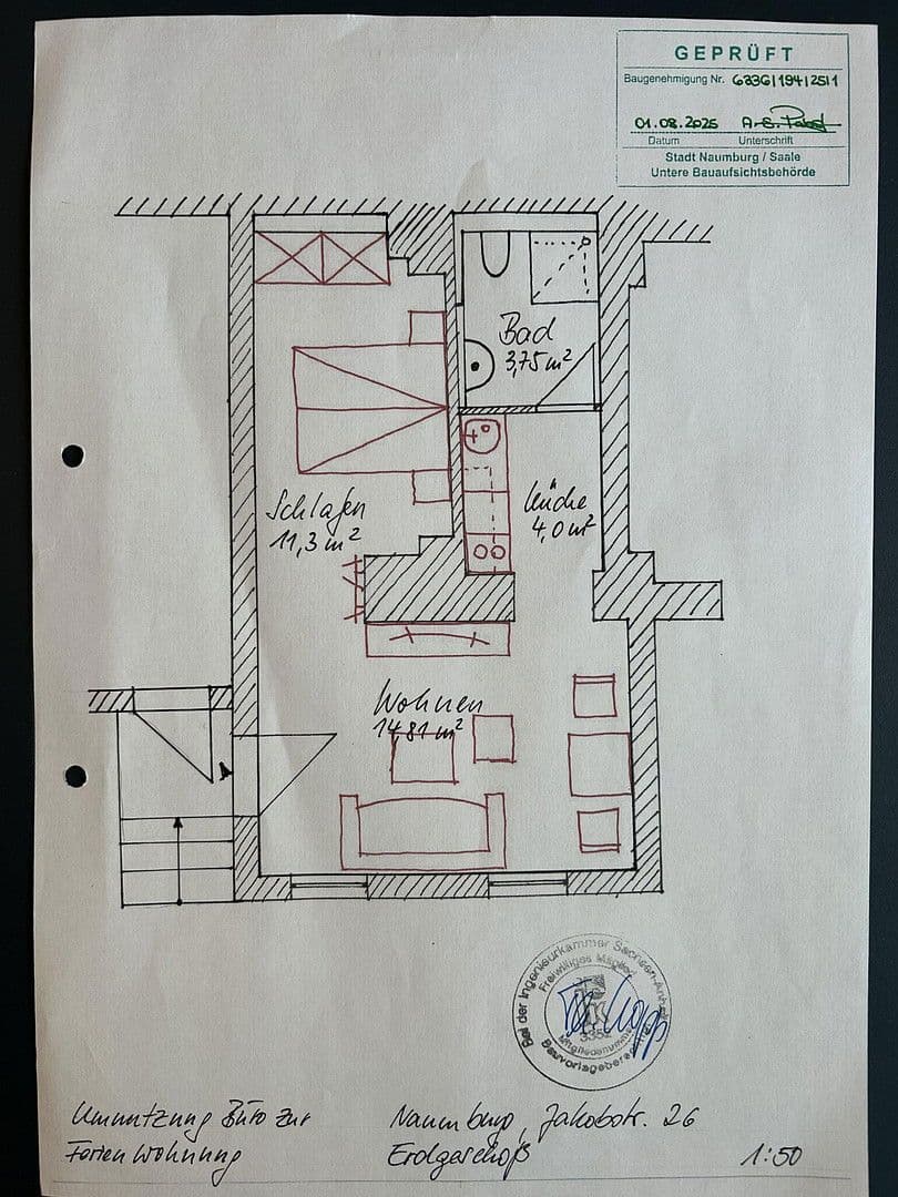 Prenájom bytu 2-izbový 34 m², Jakobsstraße 26, Naumburg (Saale), Sasko-Anhaltsko Prenájom bytu 2-izbový 34 m², Jakobsstraße 26, Naumburg (Saale), Sasko-Anhaltsko