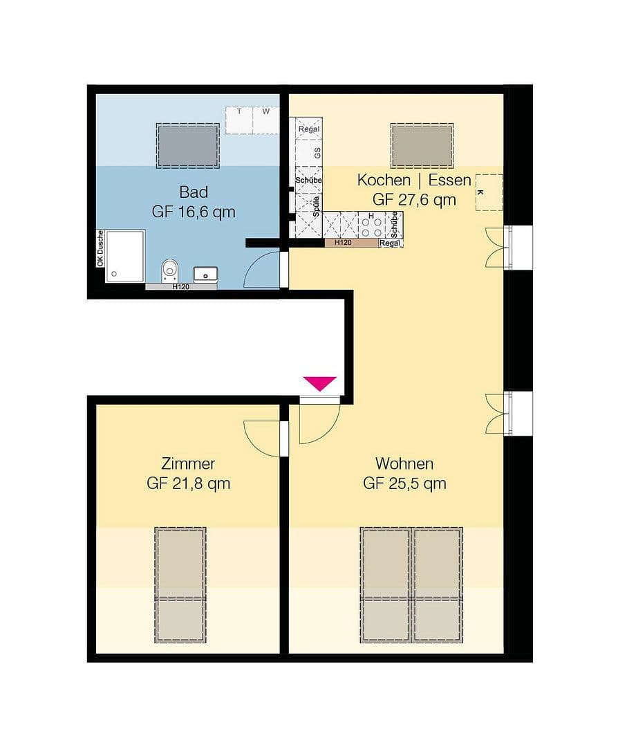 Prenájom bytu 3-izbový 69 m², Am Küsterberg 6A, Wolfsburg Ehmen, Dolné Sasko Prenájom bytu 3-izbový 69 m², Am Küsterberg 6A, Wolfsburg Ehmen, Dolné Sasko