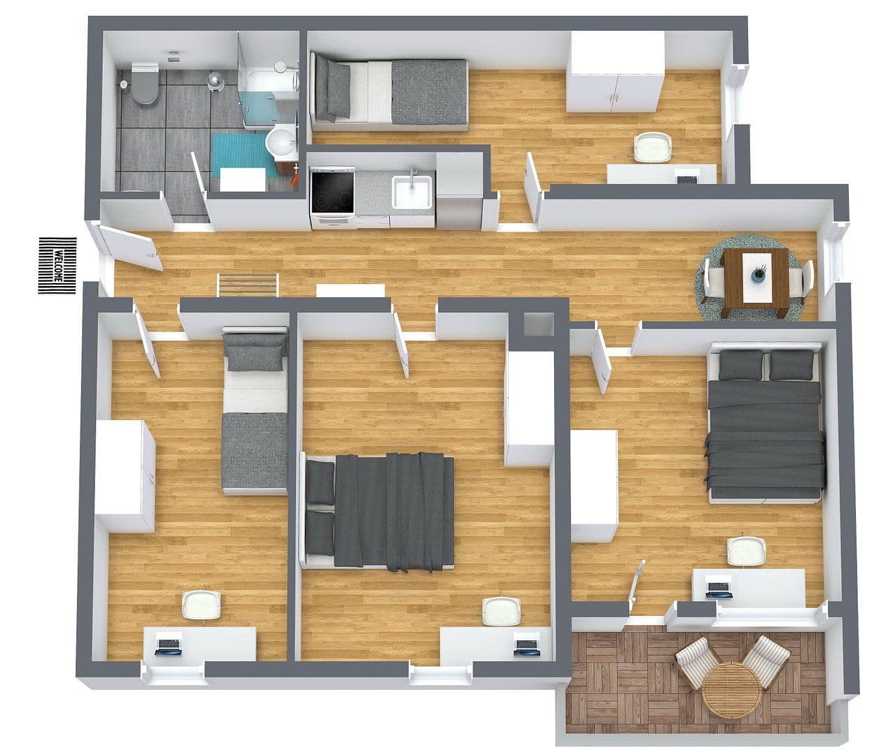 Prenájom bytu 4-izbový 70 m², München, Bavorsko Prenájom bytu 4-izbový 70 m², München, Bavorsko