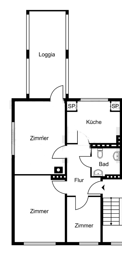Prenájom bytu 3-izbový 65 m², Bornstraße, Bremen, Brémy Prenájom bytu 3-izbový 65 m², Bornstraße, Bremen, Brémy
