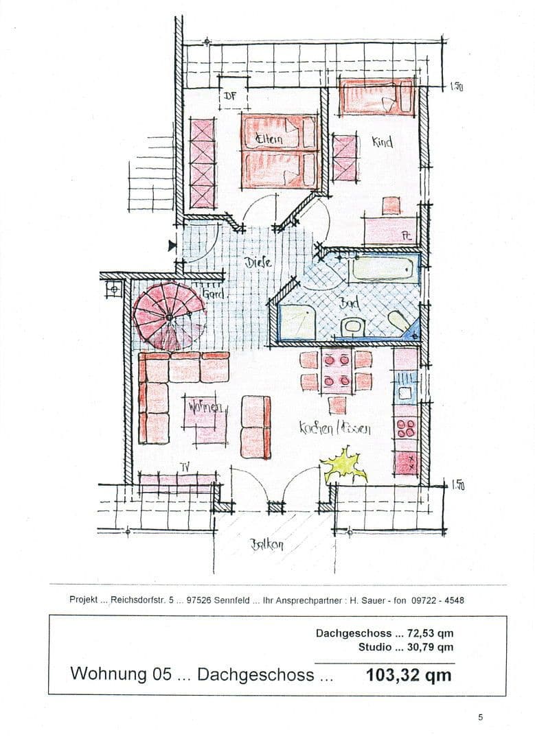 Prenájom bytu 4-izbový 103 m², Reichsdorfstraße 5, Sennfeld, Bavorsko Prenájom bytu 4-izbový 103 m², Reichsdorfstraße 5, Sennfeld, Bavorsko