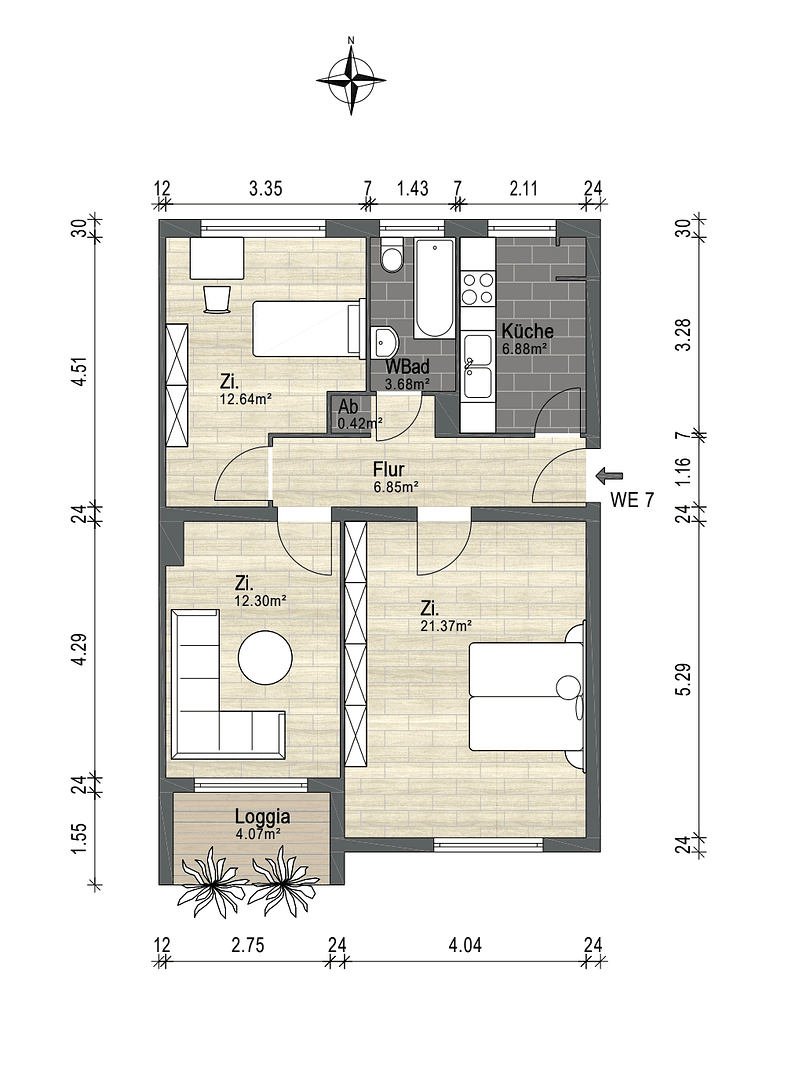 Prenájom bytu 3-izbový 67 m², Hischestraße 5, Hannover, Dolné Sasko Prenájom bytu 3-izbový 67 m², Hischestraße 5, Hannover, Dolné Sasko