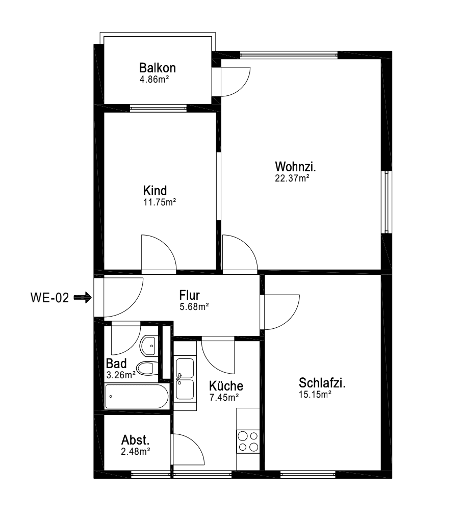Prenájom bytu 3-izbový 71 m², Muschelweg 5, Hannover, Dolné Sasko Prenájom bytu 3-izbový 71 m², Muschelweg 5, Hannover, Dolné Sasko
