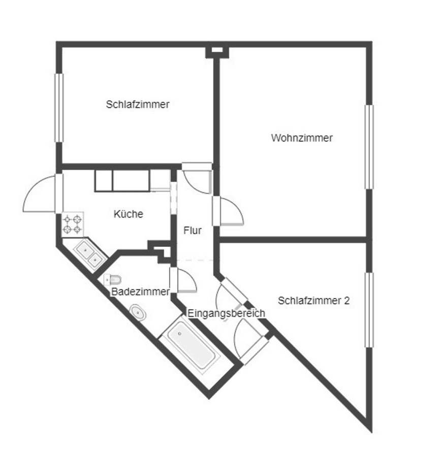Predaj bytu 3-izbový 58 m², Einbecker Straße 20, Bremen, Brémy Predaj bytu 3-izbový 58 m², Einbecker Straße 20, Bremen, Brémy