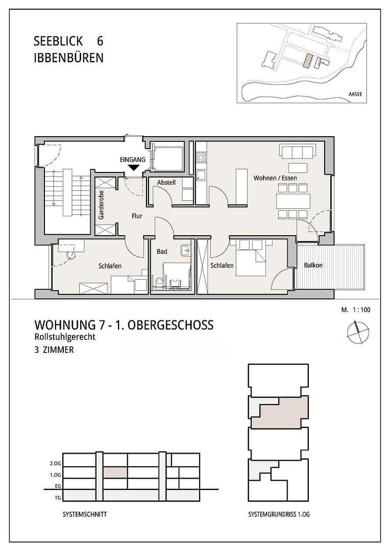 Prenájom bytu 3-izbový 87 m², Seeblick 6a, Ibbenbüren, Severné Porýnie - Westfálsko Prenájom bytu 3-izbový 87 m², Seeblick 6a, Ibbenbüren, Severné Porýnie - Westfálsko