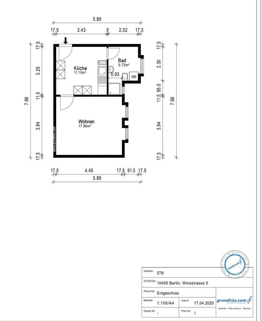 Prenájom bytu 1-izbový 35 m², Winstrasse 5, Berlin, Berlín Prenájom bytu 1-izbový 35 m², Winstrasse 5, Berlin, Berlín