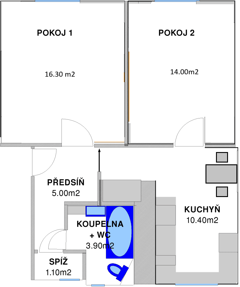 Prenájom bytu 2-izbový 51 m², Spojovací, Brno, Jihomoravský kraj Prenájom bytu 2-izbový 51 m², Spojovací, Brno, Jihomoravský kraj