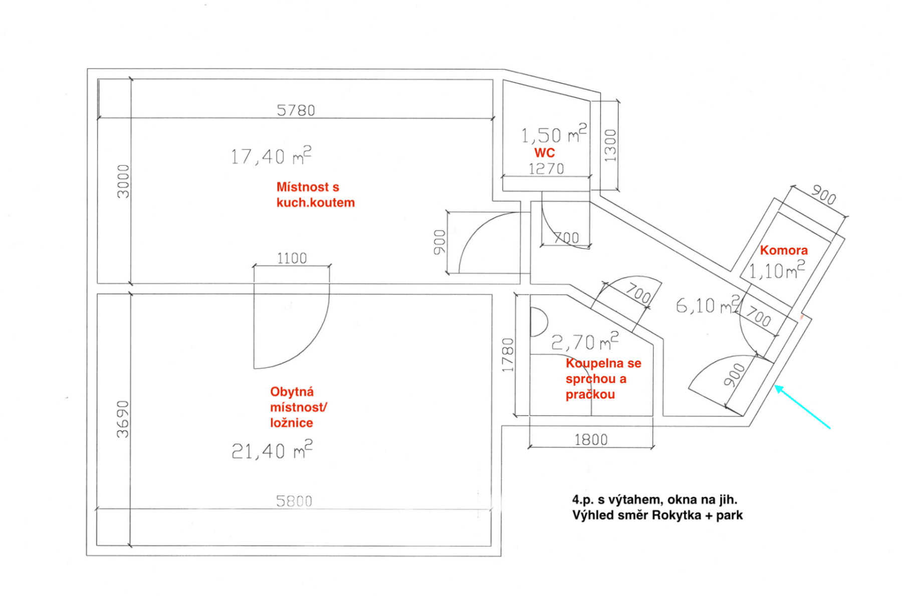 Prenájom bytu 2-izbový 51 m², Na Břehu, Praha, Praha Prenájom bytu 2-izbový 51 m², Na Břehu, Praha, Praha