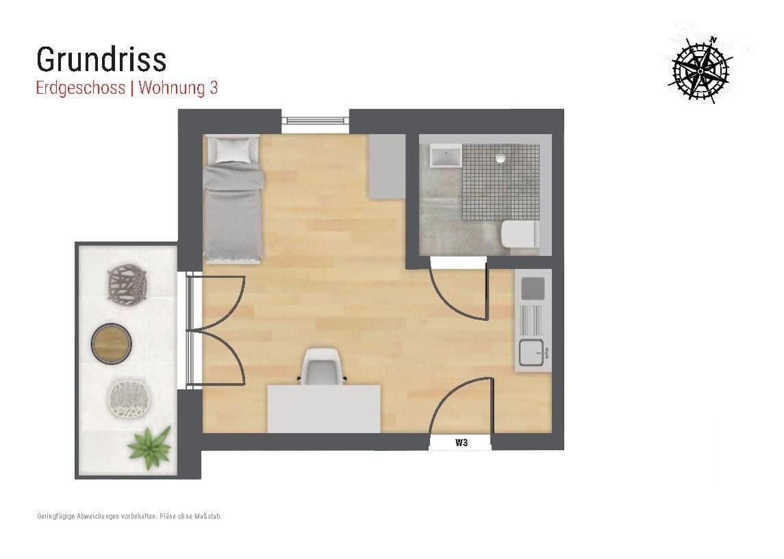 Prenájom bytu 1-izbový 27 m², Rebhuhnstr. 11, Augsburg, Bavorsko Prenájom bytu 1-izbový 27 m², Rebhuhnstr. 11, Augsburg, Bavorsko
