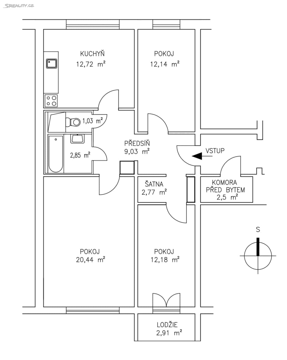 Predaj bytu 3-izbový 76 m², Kpt. Stránského, Praha, Praha Predaj bytu 3-izbový 76 m², Kpt. Stránského, Praha, Praha