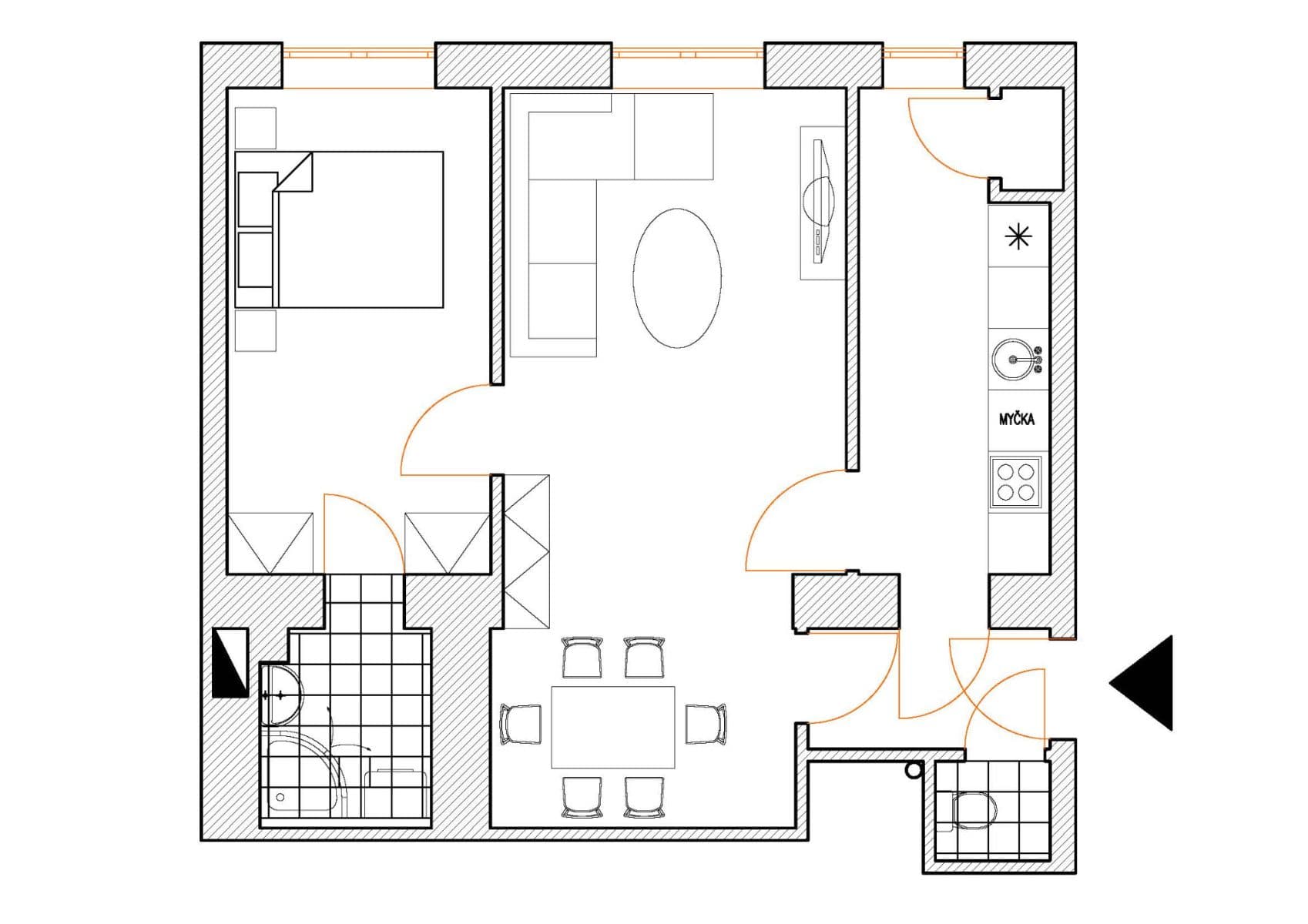 Prenájom bytu 2-izbový 54 m², Hartigova, Praha, Praha Prenájom bytu 2-izbový 54 m², Hartigova, Praha, Praha