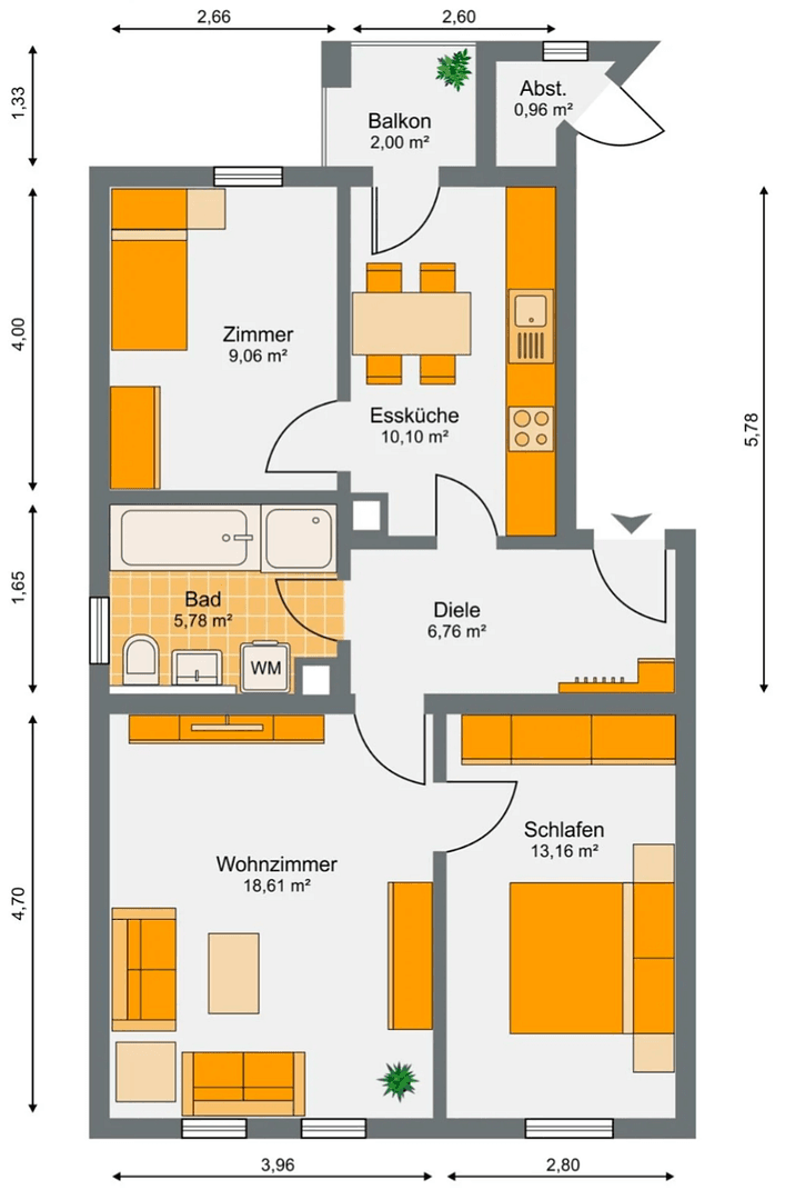 Prenájom bytu 3-izbový 65 m², Leipzig, Sasko Prenájom bytu 3-izbový 65 m², Leipzig, Sasko