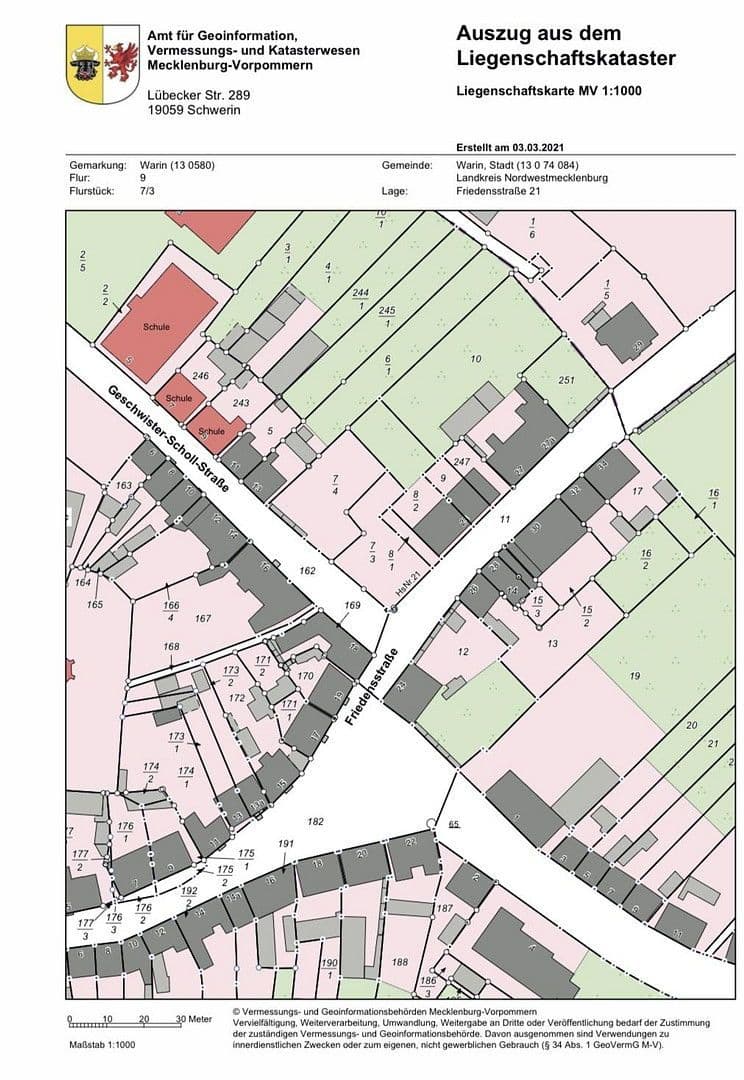 Predaj pozemku 1.063 m², Friedensstraße 21, Warin, Meklenbursko-Predpomoransko Predaj pozemku 1.063 m², Friedensstraße 21, Warin, Meklenbursko-Predpomoransko