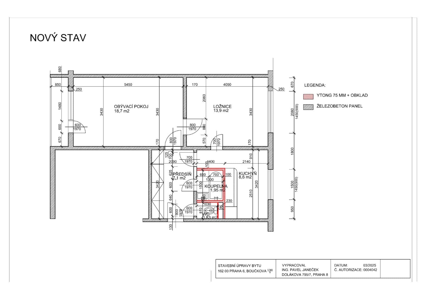 Prenájom bytu 2-izbový 52 m², Boučkova, Praha, Praha Prenájom bytu 2-izbový 52 m², Boučkova, Praha, Praha