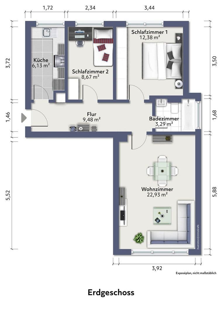 Predaj bytu 3-izbový 63 m², Konrad-Adenauer-Straße, Hanau, Hesensko Predaj bytu 3-izbový 63 m², Konrad-Adenauer-Straße, Hanau, Hesensko