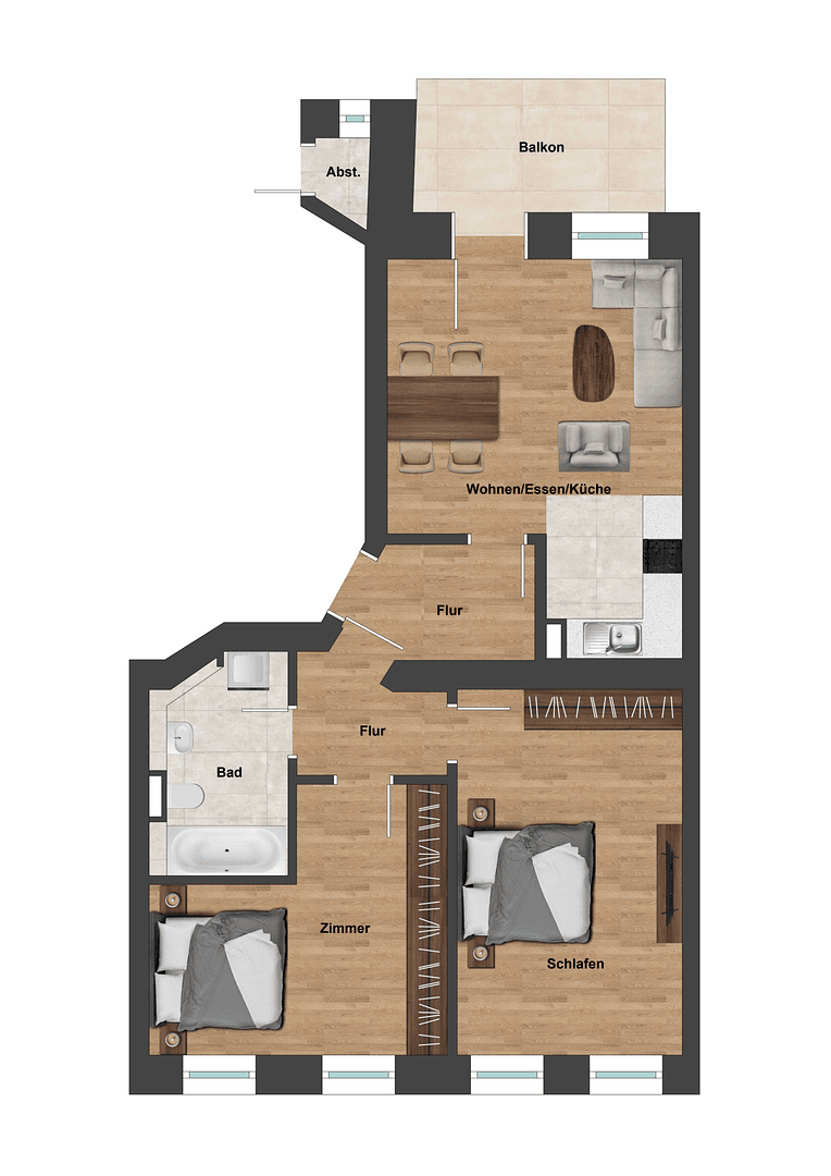 Prenájom bytu 3-izbový 74 m², Rinckartstraße 5, Leipzig, Sasko Prenájom bytu 3-izbový 74 m², Rinckartstraße 5, Leipzig, Sasko