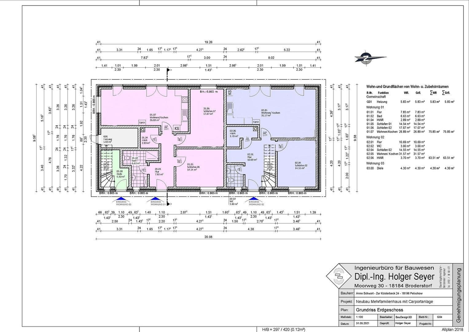 Prenájom bytu 4-izbový 77 m², Dummerstorf, Meklenbursko-Predpomoransko Prenájom bytu 4-izbový 77 m², Dummerstorf, Meklenbursko-Predpomoransko