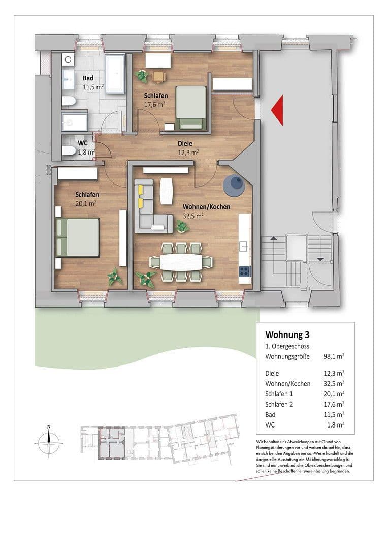 Prenájom bytu 3-izbový 98 m², Gutshof 2, Erkerode, Dolné Sasko Prenájom bytu 3-izbový 98 m², Gutshof 2, Erkerode, Dolné Sasko