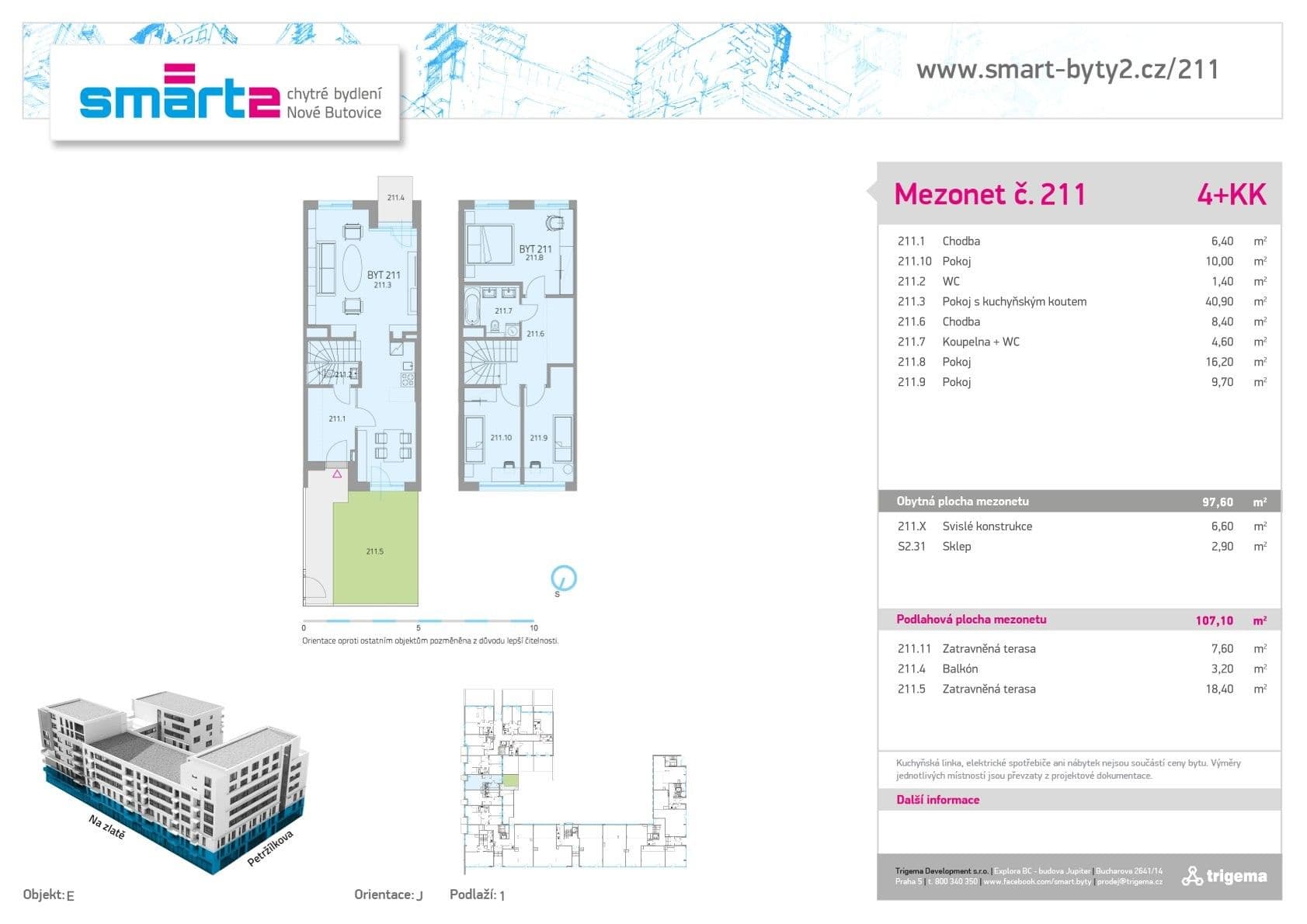 Prenájom bytu 4-izbový 107 m², Petržílkova, Praha, Praha Prenájom bytu 4-izbový 107 m², Petržílkova, Praha, Praha