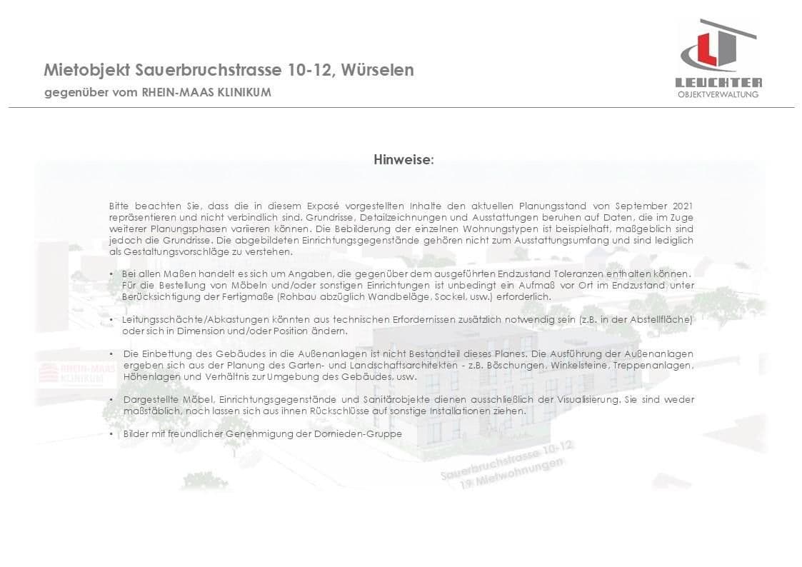 Prenájom bytu 2-izbový 56 m², Sauerbruchstraße 10-12, Würselen, Severné Porýnie - Westfálsko Prenájom bytu 2-izbový 56 m², Sauerbruchstraße 10-12, Würselen, Severné Porýnie - Westfálsko