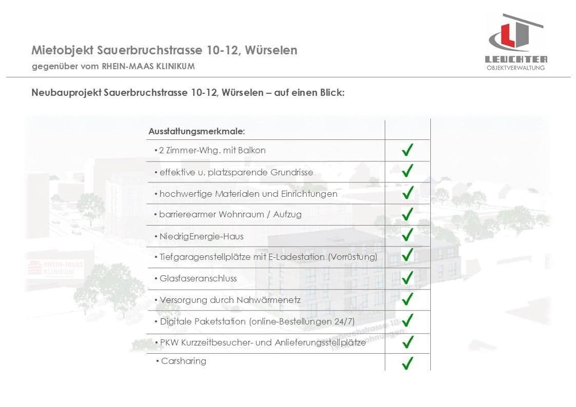 Prenájom bytu 2-izbový 56 m², Sauerbruchstraße 10-12, Würselen, Severné Porýnie - Westfálsko Prenájom bytu 2-izbový 56 m², Sauerbruchstraße 10-12, Würselen, Severné Porýnie - Westfálsko