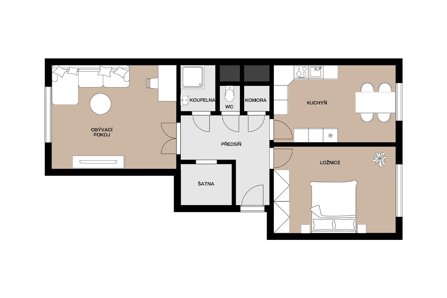 Predaj bytu 2-izbový 70 m², Sámova, Praha, Praha Predaj bytu 2-izbový 70 m², Sámova, Praha, Praha