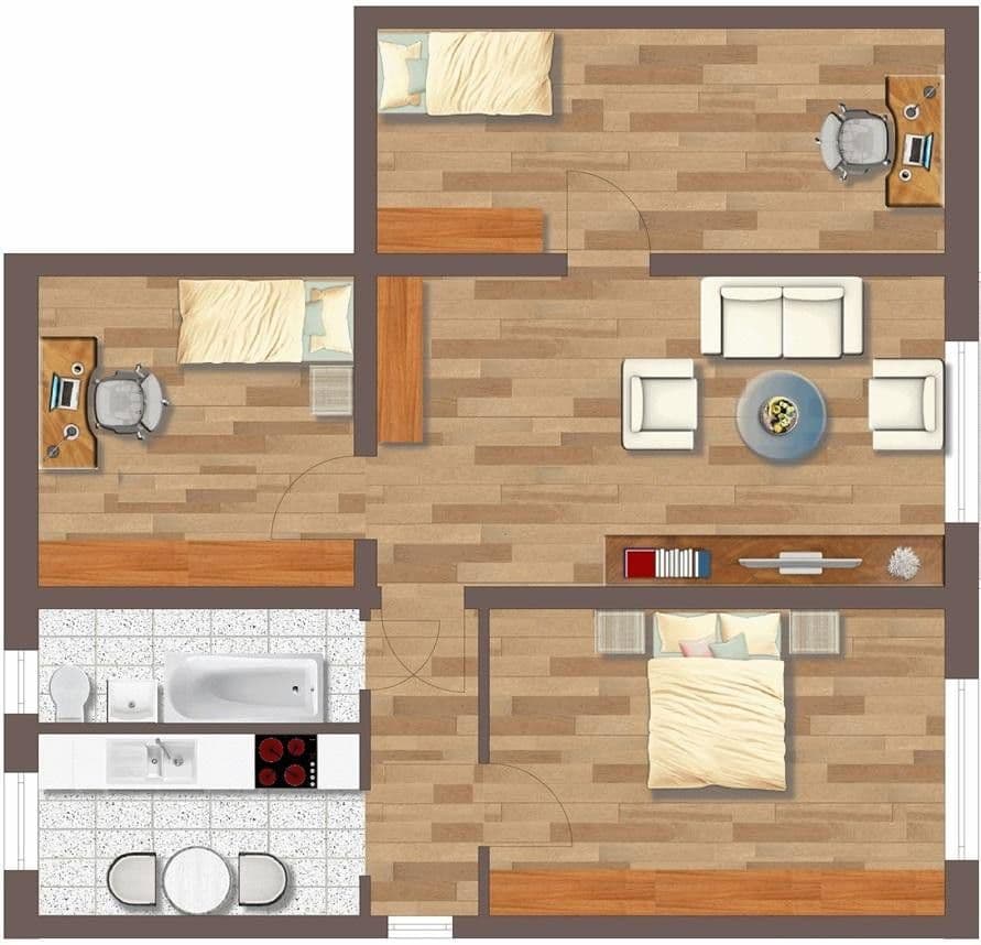 Prenájom bytu 4-izbový 71 m², Brunnenstraße 16, Bad Düben, Sasko Prenájom bytu 4-izbový 71 m², Brunnenstraße 16, Bad Düben, Sasko