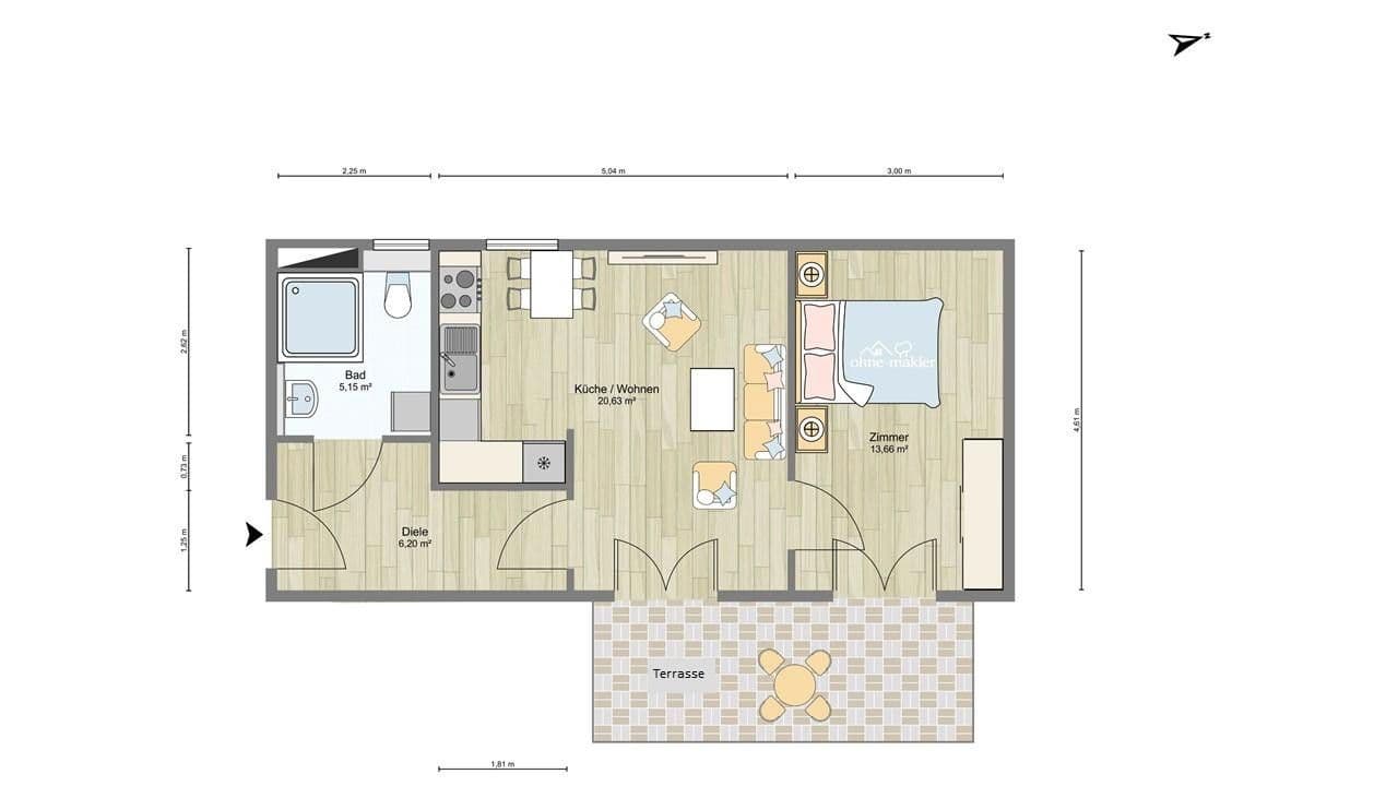 Prenájom bytu 2-izbový 51 m², Greifswald, Meklenbursko-Predpomoransko Prenájom bytu 2-izbový 51 m², Greifswald, Meklenbursko-Predpomoransko