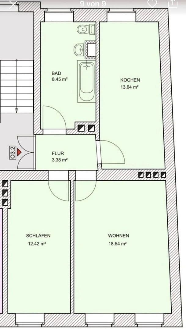 Prenájom bytu 2-izbový 57 m², Berliner Straße 37, Frankfurt (Oder), Brandenbursko Prenájom bytu 2-izbový 57 m², Berliner Straße 37, Frankfurt (Oder), Brandenbursko