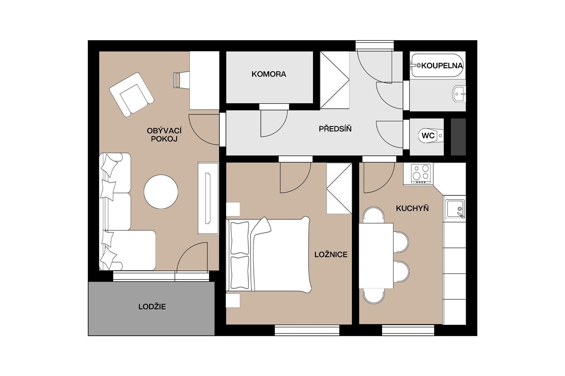Predaj bytu 2-izbový 51 m², Na Výsluní, Neratovice, Středočeský kraj Predaj bytu 2-izbový 51 m², Na Výsluní, Neratovice, Středočeský kraj