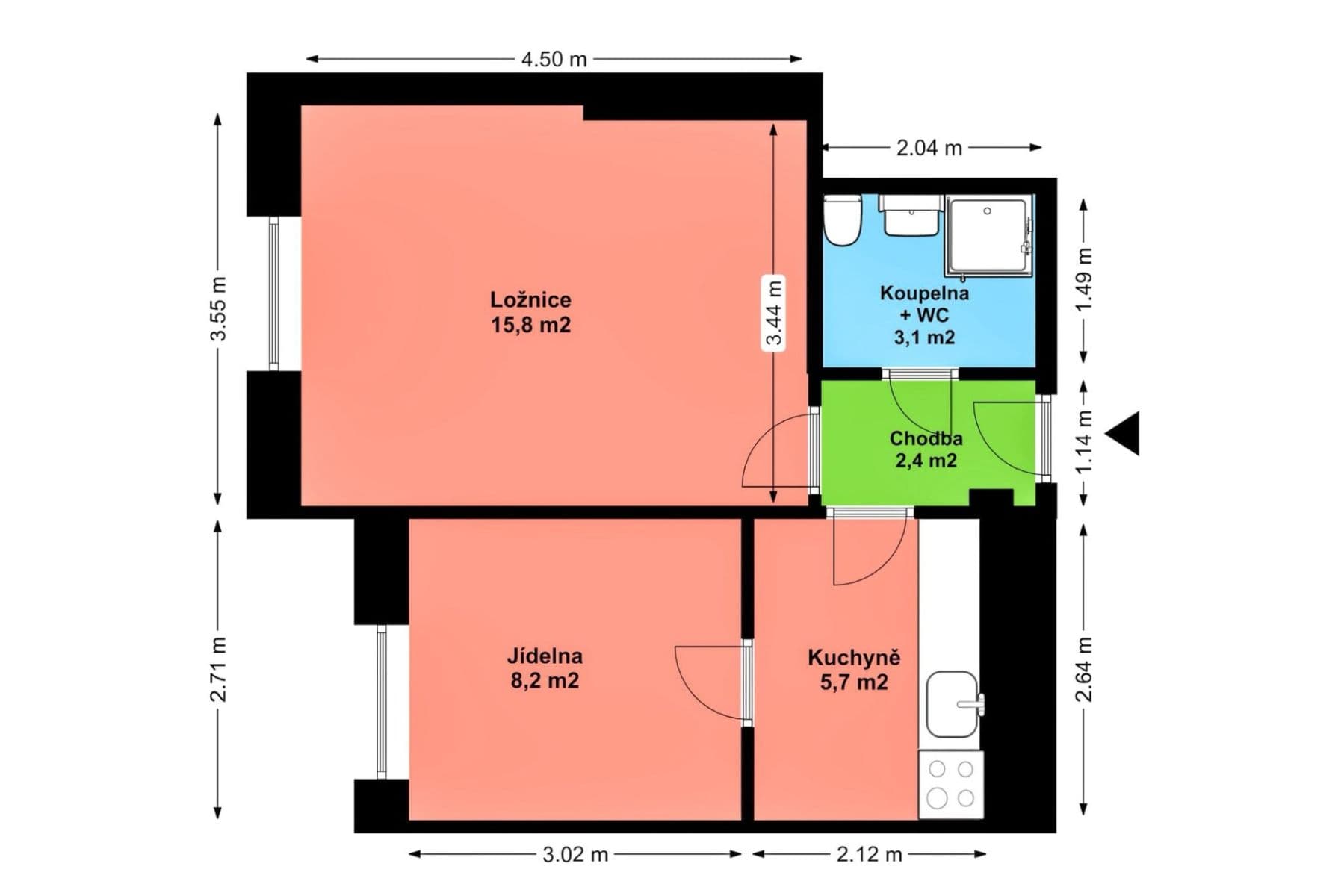 Prenájom bytu 2-izbový 36 m², Žerotínova, Praha, Praha Prenájom bytu 2-izbový 36 m², Žerotínova, Praha, Praha