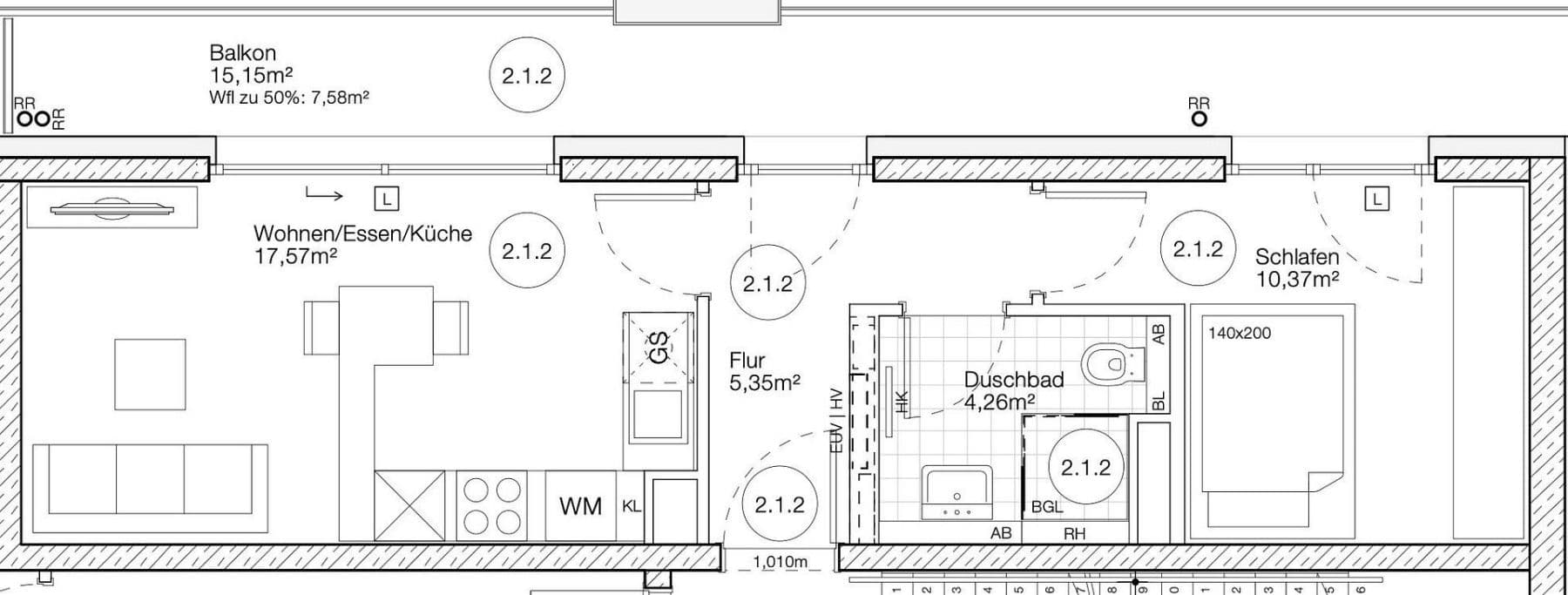Prenájom bytu 2-izbový 45 m², Hermine-von-Parish-Str. 41, München, Bavorsko Prenájom bytu 2-izbový 45 m², Hermine-von-Parish-Str. 41, München, Bavorsko